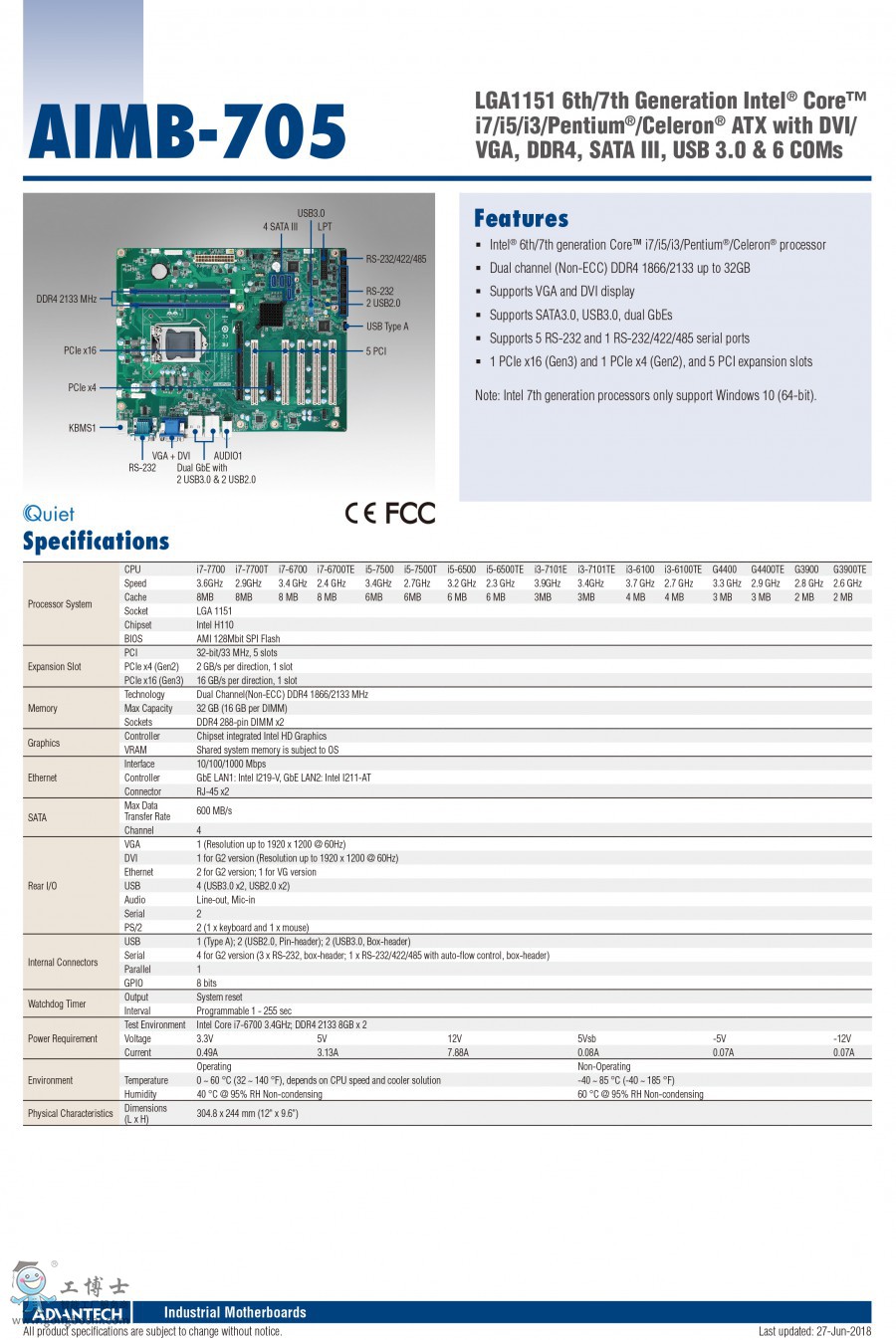 Advantech-Motherboard-Master AIMB-7052